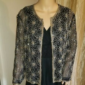 Vintage hand beaded sweater/overlay